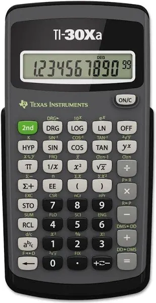 Texas Instruments TI-30Xa 10-Digit Scientific Calculator SAT ACT AP Permitted