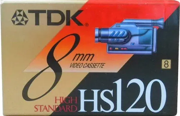 (1) New Factory Sealed TDK HS120 8mm Video 8 Cassette Tape Made In Japan