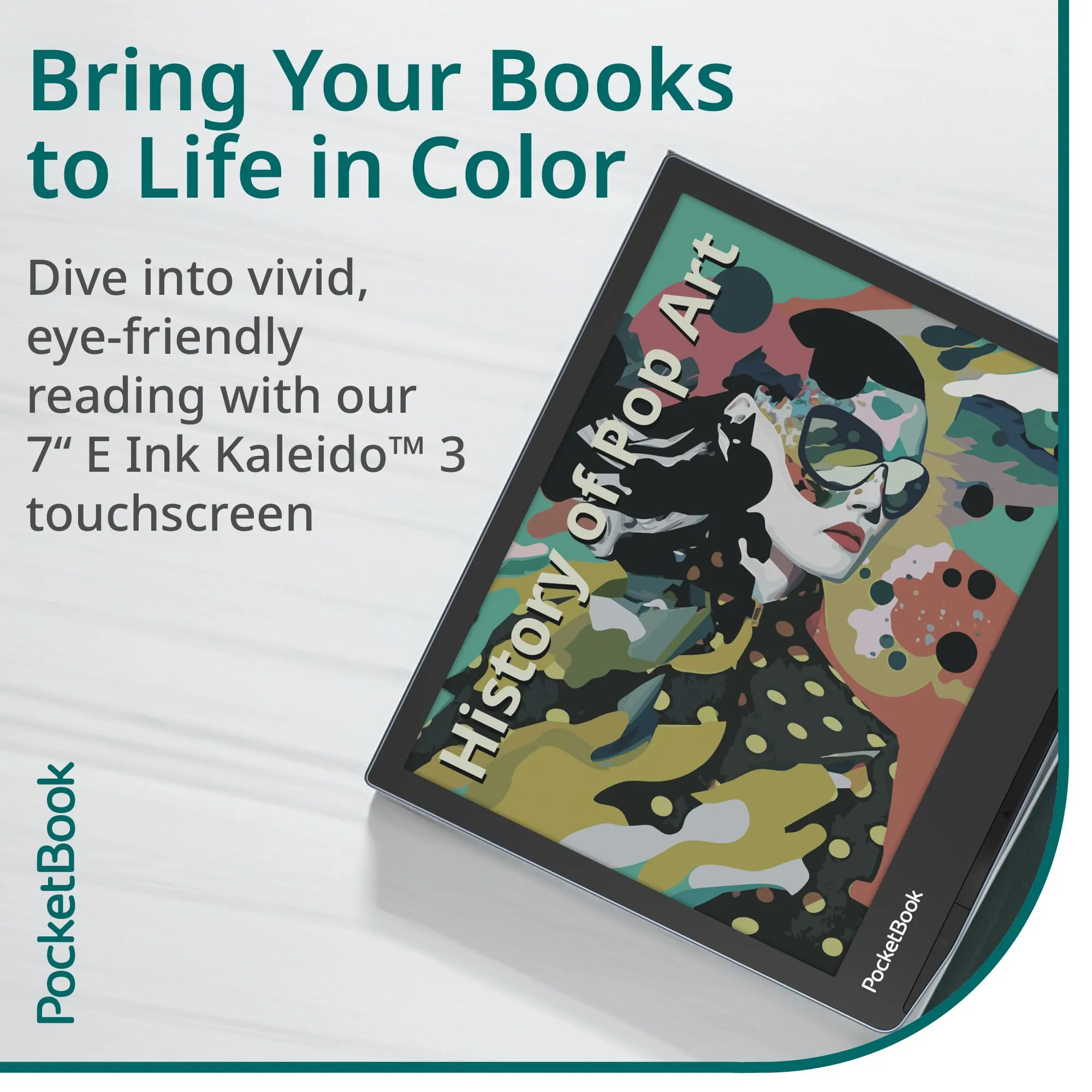 PocketBook Era Color E-Reader | Eye-Friendly 7'' E-Ink Kaleido 3 Touch-Screen | Audio-Book & E-Book Reader | Waterproof | Text-to-Speech Function | Built-in Speaker | WiFi & Bluetooth | Stormy Sea