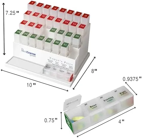 The Original Monthly Medication Organizer with Talking Med Alarm Clock BX-6374