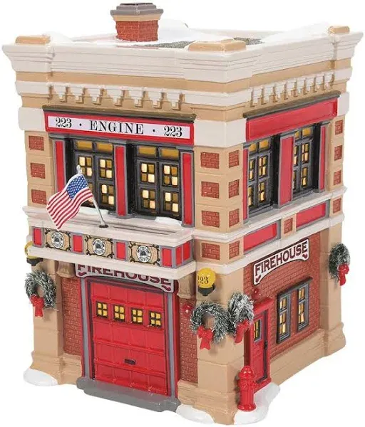 6011422 Dept 56 ENGINE 223 FIRE HOUSE Snow Village  BRAND NEW 2023