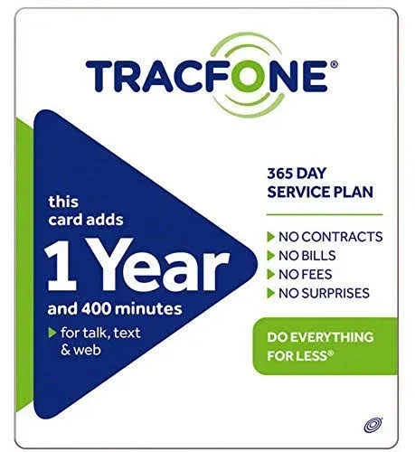 Tracfone 1 Year of Service and 400 Minutes