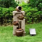 Teamson Home 28" Solar-Powered 4-Tier Outdoor Water Fountain