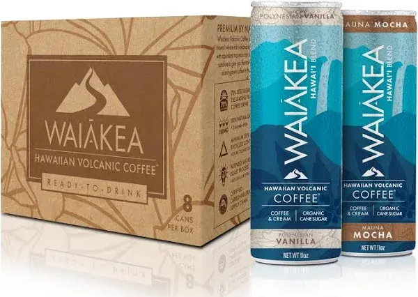 Waiakea Hawaiian Volcanic Coffee Vanilla & Mocha Combo Pack