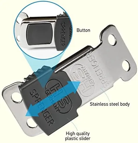 Herm Sprenger Black Stainless Steel ClicLock Buckle Quick Release Fastener fo...