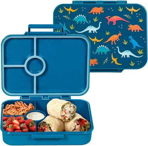 Wildkin Kids Bento Box for Boys and Girls, Features 4 Compartments, Leak Proof with Close Clasp Design, Ideal for Packing Snacks for School and Travel Bento for Kids (Jurassic Dinosaurs)