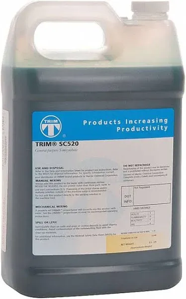 TRIM Cutting & Grinding Fluids SC520/1 General Purpose Semisynthetic Fluid Concentrate, 1 gal Jug