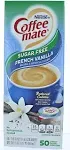 Coffee-Mate Coffee Creamer, Sugar Free, French Vanilla - 50 pack, 0.375 fl oz creamers