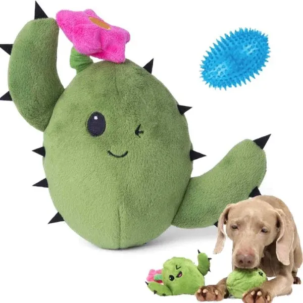 Barkbox Consuela The Cactus 2-in-1 Interactive Plush Puzzle Dog Toys