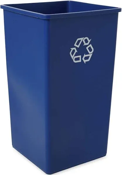 Rubbermaid Commercial Square Recycling Container, 50 gal, Blue