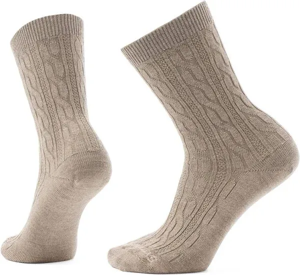 Smartwool Everyday Cable Women&#039;s Crew Socks, Medium Gray, Size Medium SW001830