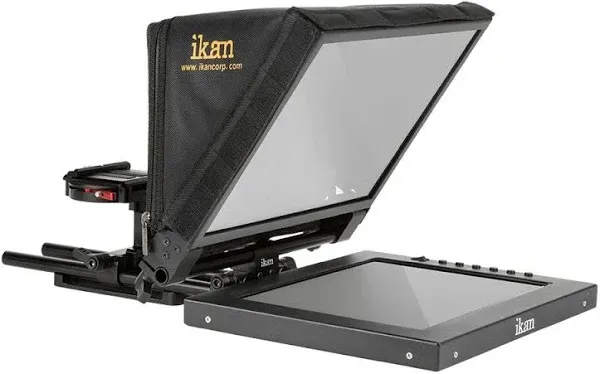 Ikan 12-inch Portable Teleprompter Kit, Adjustable Glass Frame, Easy to Assemble, Extreme Clarity (PT1200) - Black