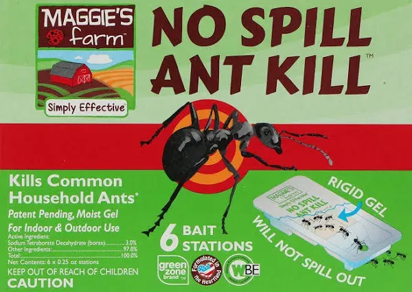 Maggie&#039;s Farm MNSK006 No Spill Ant Killer Traps One Box Of Six Traps 