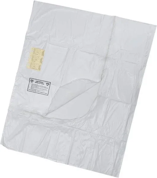 Medline Body Bags, 36" x 90", Adult, White (Pack of 10)