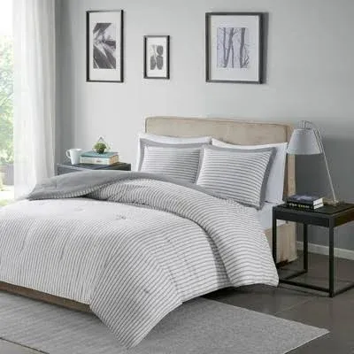 Madison Park Essentials Hayden Reversible Stripe Down Alternative Comforter Set