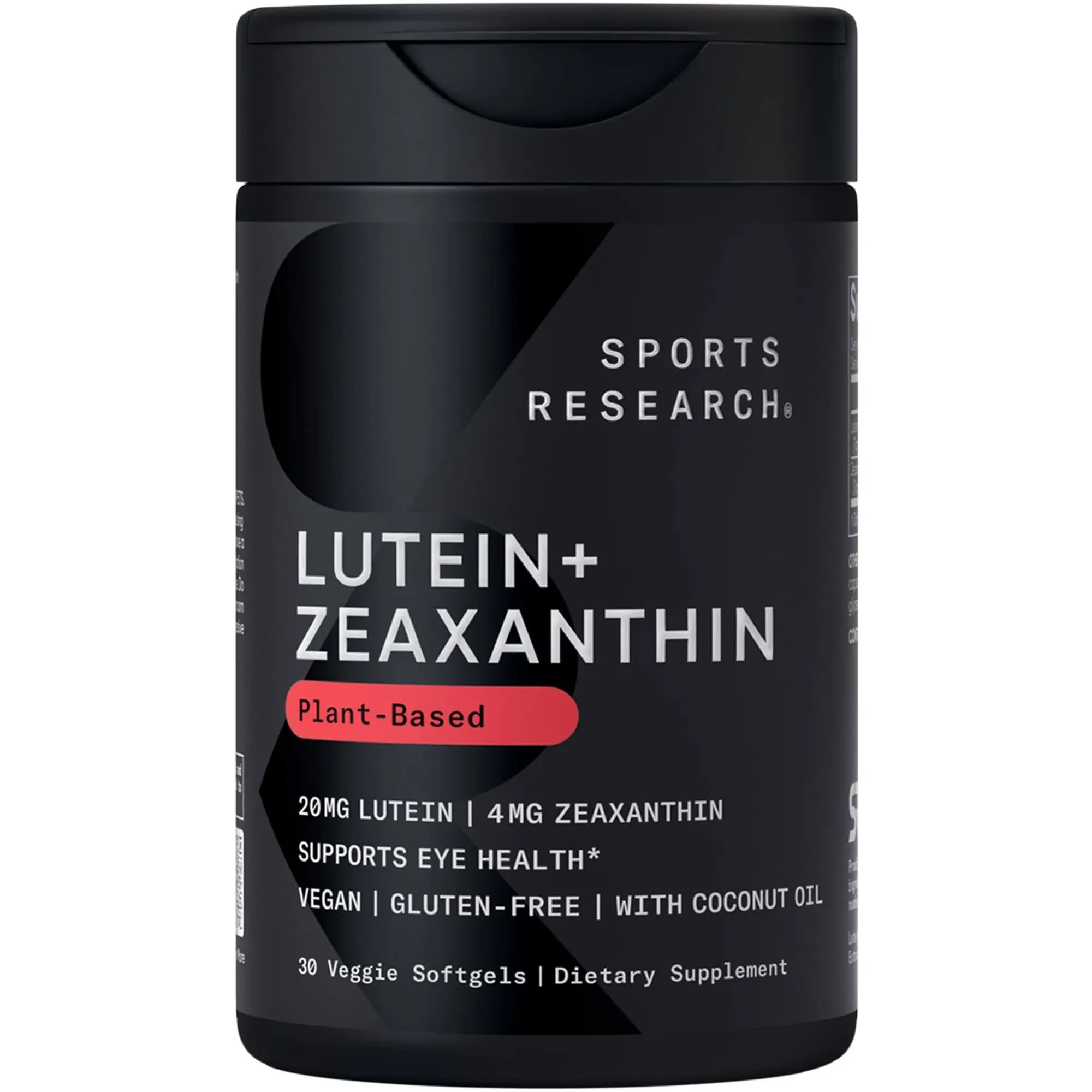 Sports Research Lutein + Zeaxanthin with Coconut Oil 30 Veggie Softgels