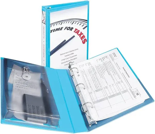 Avery Mini Protect and Store View 3 Ring Binder, 1 Inch Round Rings, 1 Light Blue Binder (23014)