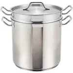 Winco SSDB-8 8 Qt. Stainless Steel Double Boiler with Cover