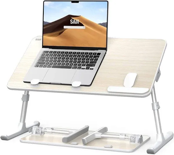 Laptop Desk for Bed, SAIJI Lap Desks Bed Trays for Eating Writing, Adjustable Computer Laptop Stand, Foldable Lap Table in Sofa and Couch (23.6 x 13