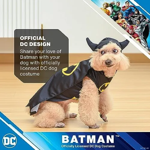 DC Comics Batman Dog Costume Funny Dog Costumes for Pets Halloween Size Small