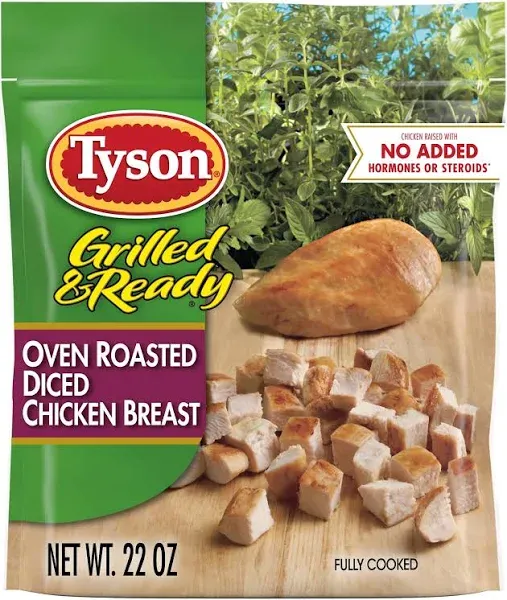 Tyson Grilled & Ready Chicken Breast Oven Roasted Diced 22 oz