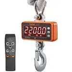 VEVOR Crane Scale, Hanging Scale Industrial Heavy Duty, Digital Crane Scale with Remote Control, Cast Aluminum Case & LED Screen, 2200 lbs/1000 kg