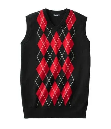 KingSize Men's Big & Tall V-Neck Argyle Sweater Vest