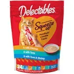 Hartz Delectables Squeeze Up Variety Pack Interactive Lickable Wet Cat Treat, 0.5oz (24 Count)