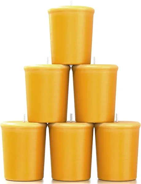 Pure Beeswax Votive Candles-6 Pack Natural Votives Set for Home Room Decor Party Wedding Spa Gift