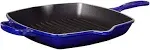 Le Creuset Cast Iron Signature Square Skillet Grill, 10.25", Sea Salt