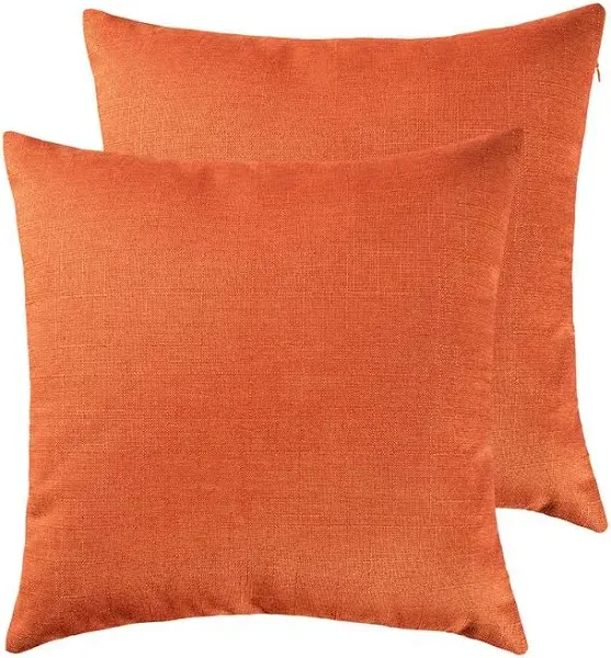 RainRoad Orange Decorative Throw Pillow Cover for Sofa Couch Bedroom Car Cotton