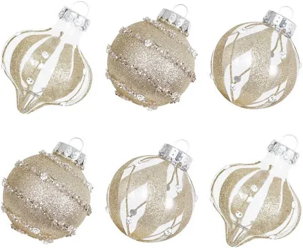 Christmas Ball Ornaments Set-70Mm/2.76&#034; Beige Large Shatterproof Pastic Farmhous