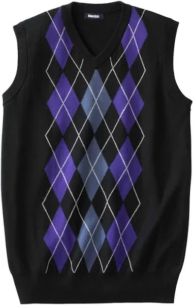 KingSize Men's Big & Tall V-Neck Argyle Sweater Vest