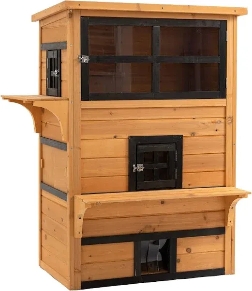 PawHut 3-Tier Feral Cat House