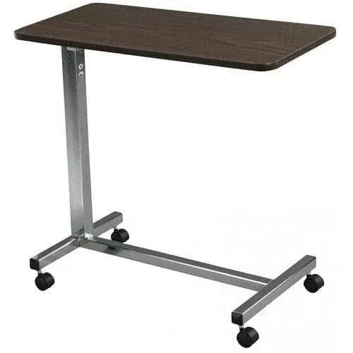 Drive Medical Non Tilt Top Overbed Table, Brown