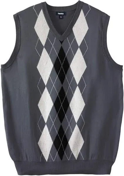 KingSize Men's Big & Tall V-Neck Argyle Sweater Vest