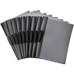 Basics Report Folder Cover with Clip, Pack of 10, Grey, 9 x 10.5 inches