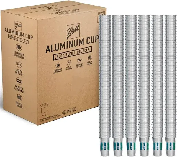 Ball Aluminum Cup Recyclable Party Cups Wholesale Bulk Pack 12 oz. Cup 450 Cups