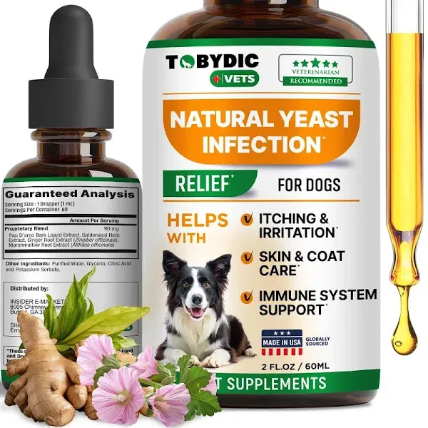 TOBYDIC Natural Dog Yeast Infection Relief Itchy Skin & Ear Treatment