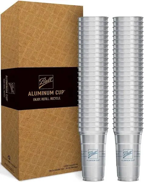 Ball Aluminum Cup Recyclable Party Cups, 20 Oz. Cup, 30 Cups per Pack