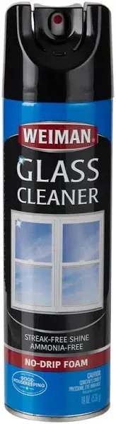 WEIMAN Glass Windows Mirrors Cleaner No-Drip Foam Streak-Free Shine 19oz Spray 