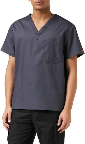 Pewter Dickies Scrubs EDS Signature Unisex V Neck Top 83706 PTWZ