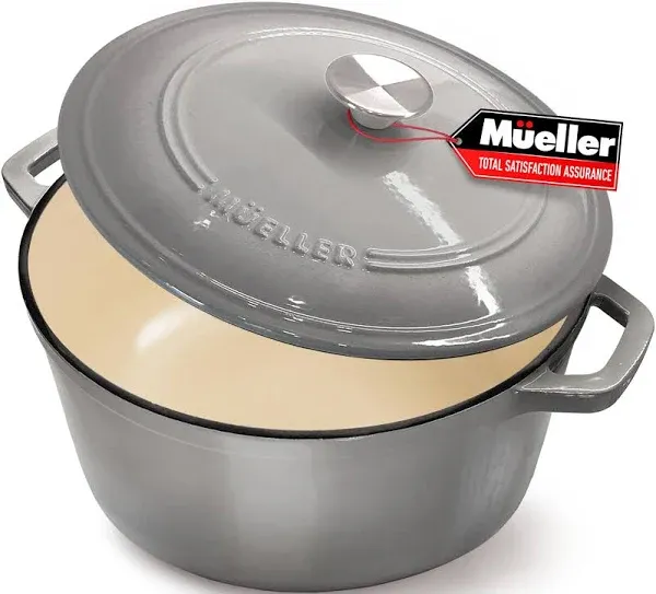 Mueller Home DuraCast 6 Quart Enameled Cast Iron Dutch Oven Pot