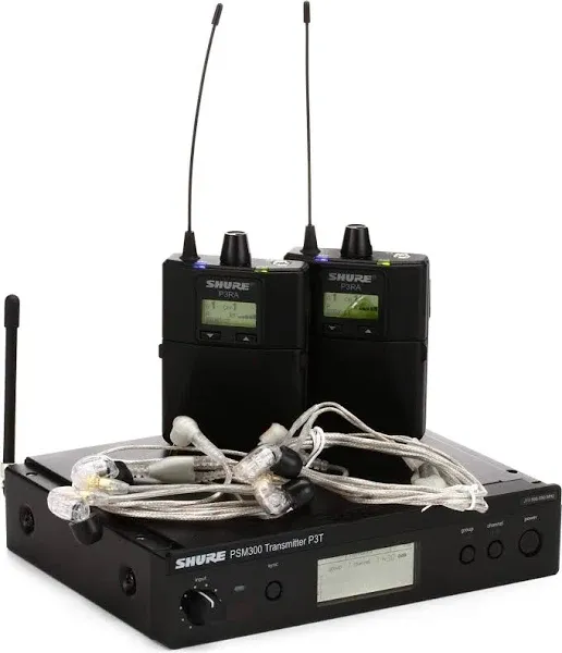 Shure PSM300 Twin Pack Pro P3TRA215TWP Wireless In-Ear Monitor System - J13 Band