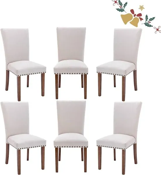 Upholstered Parsons Dining Chairs Set of 2, PU Leather Dining Room Kitchen Side 