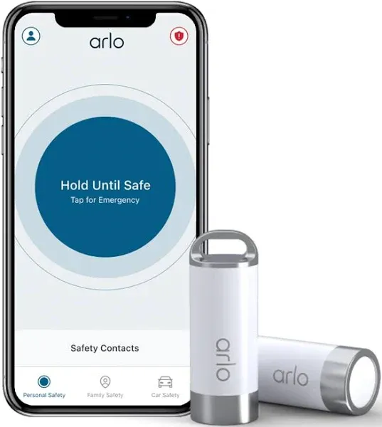 Arlo Safe Family Bundle - 1-Year Safe App Family Plan & 2 Button Accessories - Safety Keychain for Women, Elderly Assistance, College Essentials, Kid Child Safety, Personal Safety - ASB1201P