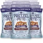 Pretzel Pete Seasoned Mini Twist Pretzels, Salted Caramel, 100 Calorie Bag (Pack of 24)