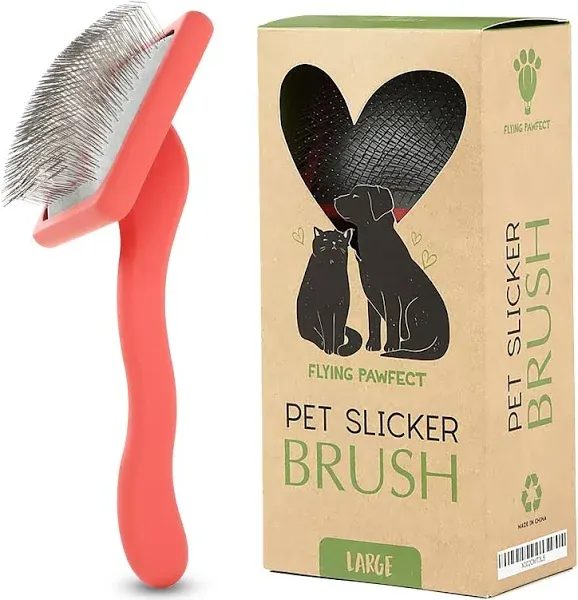 Efficient Grooming with Patent Pending Design: Pet Slicker Brush for All Breeds