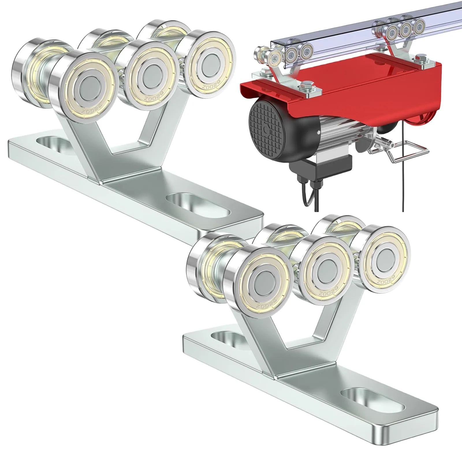 SKTREX 6 Wheel Hoist Trolley with Rollers Strut Trolley Assembly for Electric Hoist