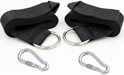 Tree Swing Hanging Straps Kit Holds 2000 lbs,5ft Extra Long Straps Strap with Safer Lock Snap Carabiner Hooks Perfect for Tree Swing & Hammocks, Carry Pouch Easy Fast Installation (5 ft)